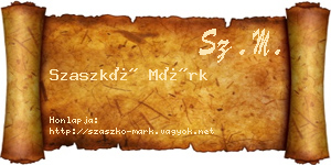 Szaszkó Márk névjegykártya