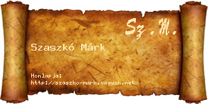 Szaszkó Márk névjegykártya
