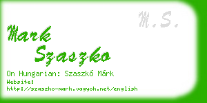 mark szaszko business card